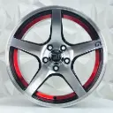 RIN 15X8 4-100/114.3 R1 SPORT 1318 BLACK MACHINE RED UNDERCUT* ET0 CB73.1 