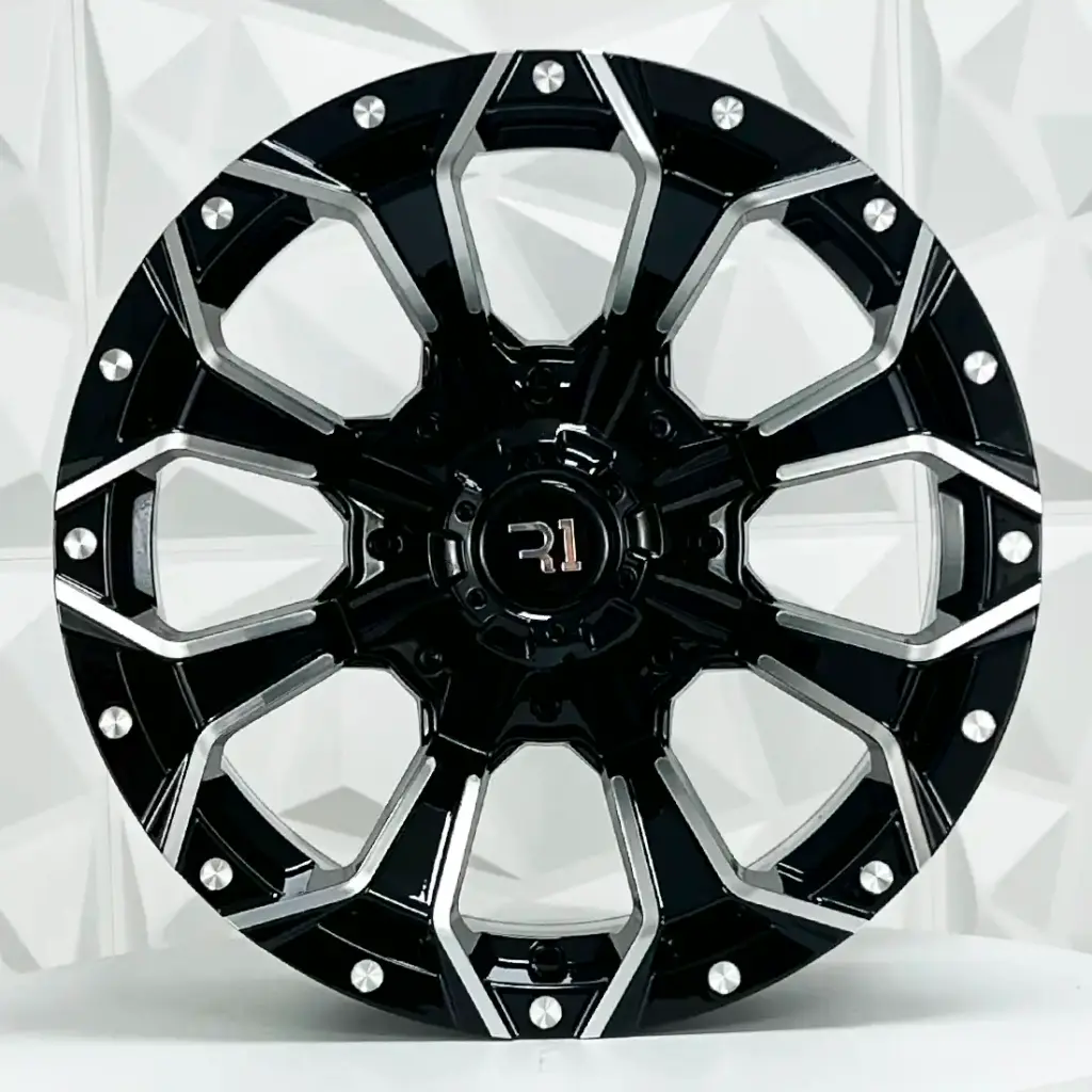 RIN 16X8 5-114.3 R1 SPORT QC827 FU BLACK MILLING ET10 CB83
