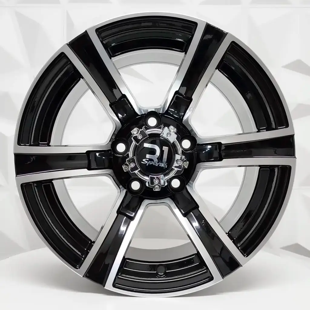 RIN 15X8 5-114.3 R1 SPORT 968 BLACK MACHINE FACE ET0 CB83
