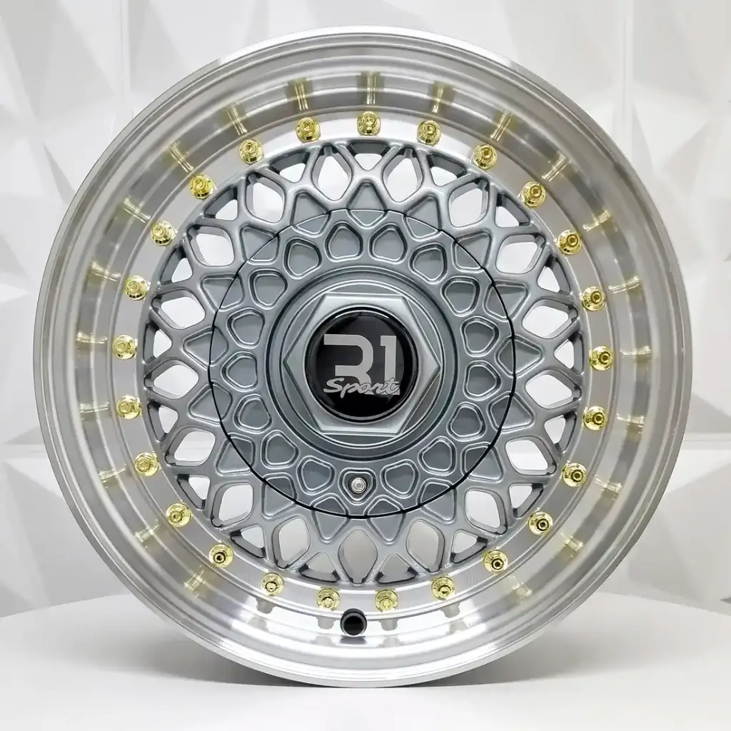 RIN 13X6 4-100/114.3 R1 SPORT L247 GUNMETAL ML GOLD RIVETS ET20 CB73.1